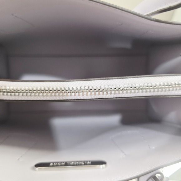 MICHAEL KORS MAPLE STUD OPTIC LAVANDER LEATHER MEDIUM SATCHEL BAG - Picture 7 of 10